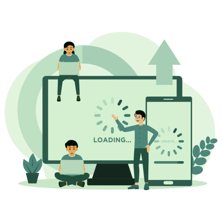 Pessoas fazendo parte de uma equipe de trabalho na criação de sites